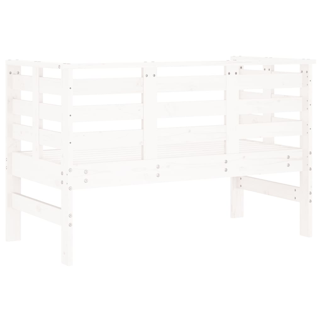 Banc de jardin blanc 111,5x53x71 cm bois massif de pin