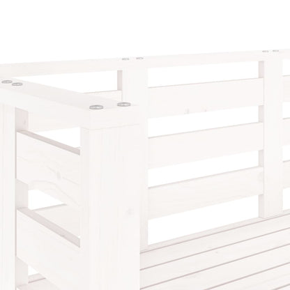 Banc de jardin blanc 111,5x53x71 cm bois massif de pin