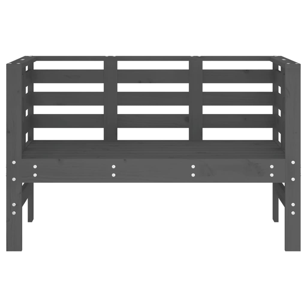 Banc de jardin gris 111,5x53x71 cm bois massif de pin