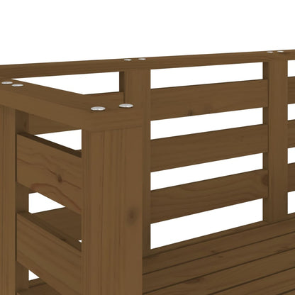 Banc de jardin marron miel 111,5x53x71 cm bois massif de pin