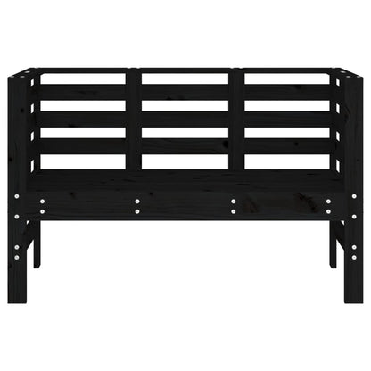 Banc de jardin noir 111,5x53x71 cm bois massif de pin