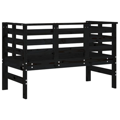 Banc de jardin noir 111,5x53x71 cm bois massif de pin