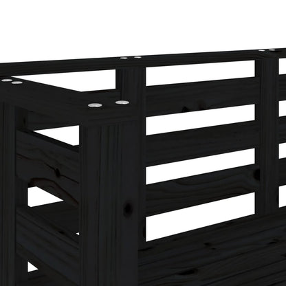 Banc de jardin noir 111,5x53x71 cm bois massif de pin