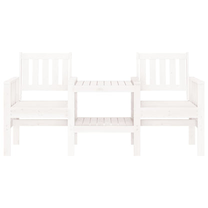 Banc de jardin avec table 2 places blanc bois massif de pin