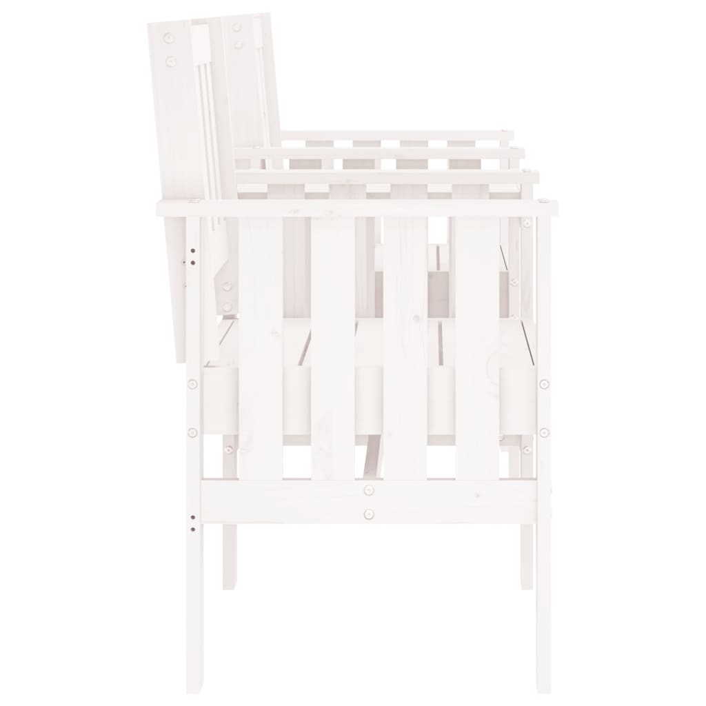 Banc de jardin avec table 2 places blanc bois massif de pin