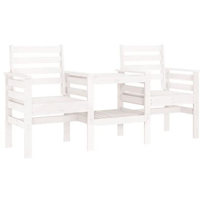 Banc de jardin avec table 2 places blanc bois massif de pin