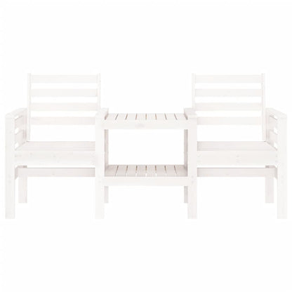 Banc de jardin avec table 2 places blanc bois massif de pin