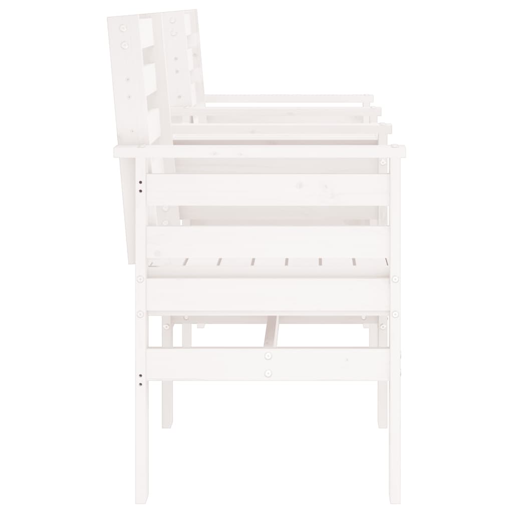 Banc de jardin avec table 2 places blanc bois massif de pin