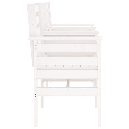 Banc de jardin avec table 2 places blanc bois massif de pin