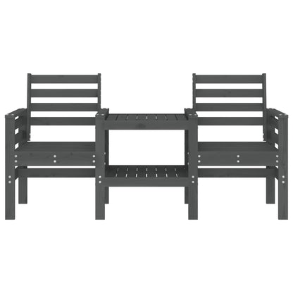 Banc de jardin avec table 2 places gris bois massif de pin