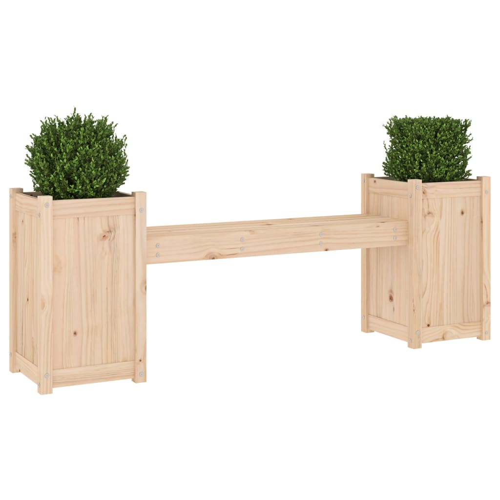 Banc avec jardinières 180x36x63 cm bois massif de pin