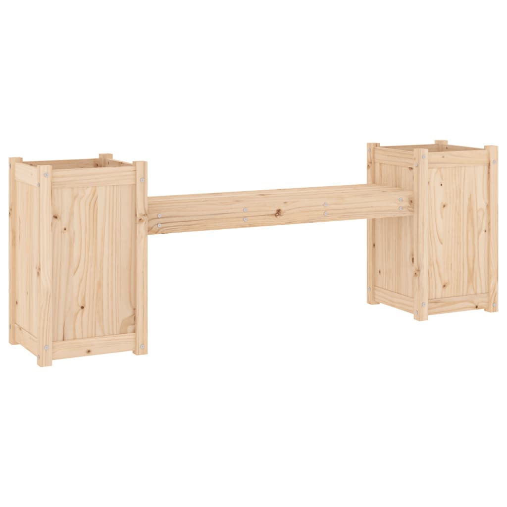 Banc avec jardinières 180x36x63 cm bois massif de pin