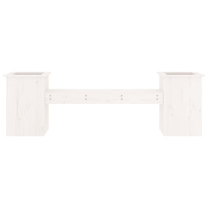 Banc avec jardinières blanc 184,5x39,5x56,5 cm bois massif pin