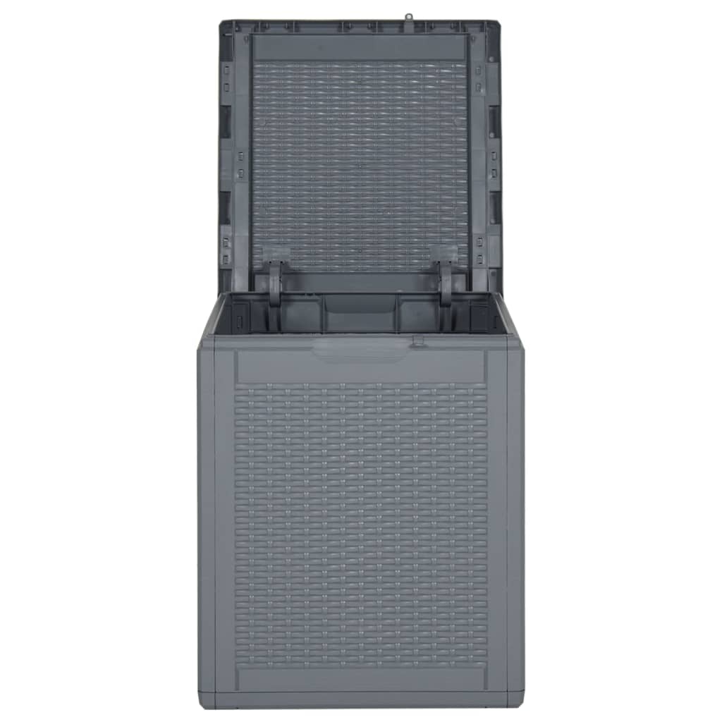 Grey PP Rattan Garden Storage Box 90 L