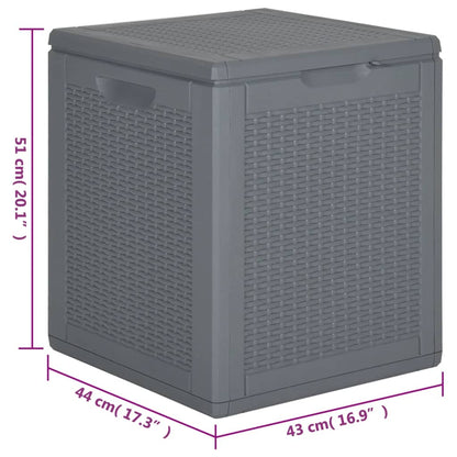 Grey PP Rattan Garden Storage Box 90 L