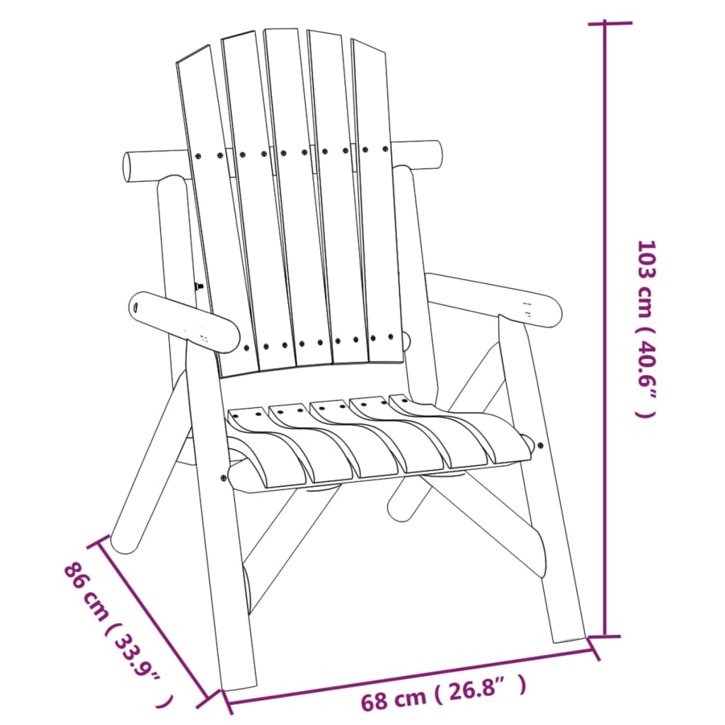 Ensemble de salon de jardin 4 pcs bois massif d'épicéa