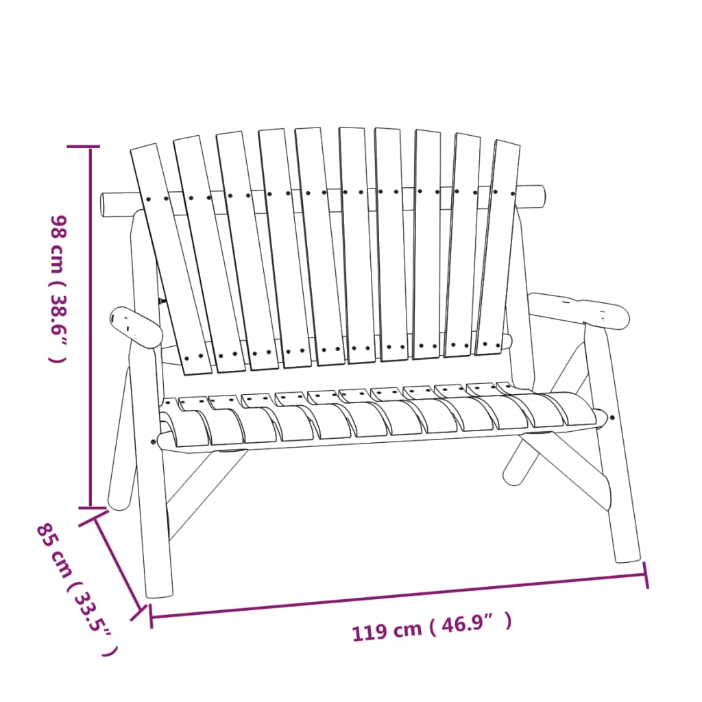 Ensemble de salon de jardin 4 pcs bois massif d'épicéa