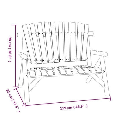 Ensemble de salon de jardin 3 pcs bois massif d'épicéa