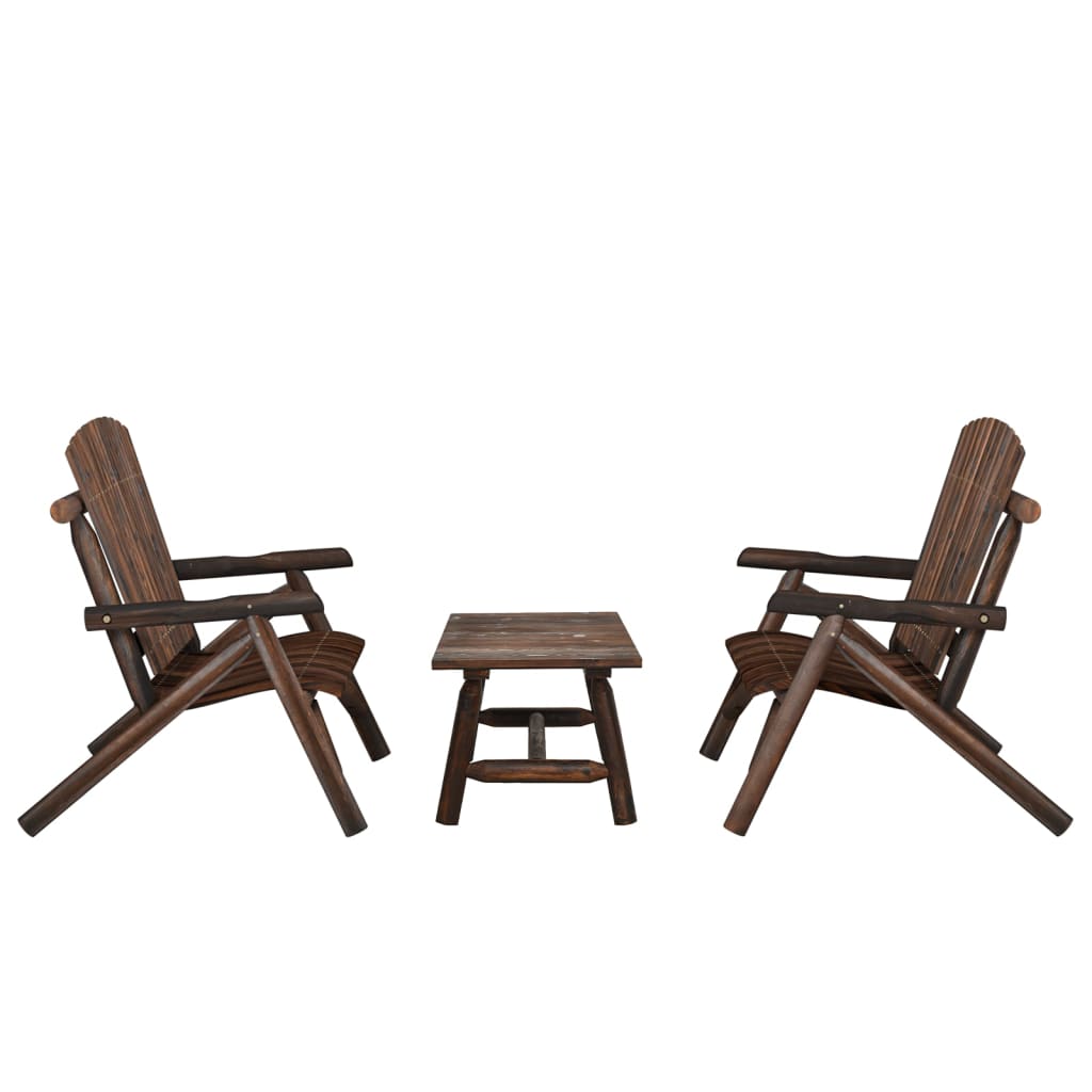 Ensemble de salon de jardin 3 pcs bois massif d'épicéa