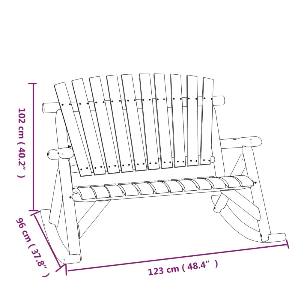 Ensemble de salon de jardin 3 pcs bois massif d'épicéa