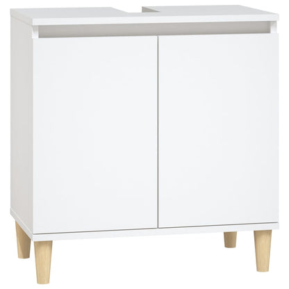 Ensemble de meubles salle de bain 3 pcs blanc bois d'ingénierie