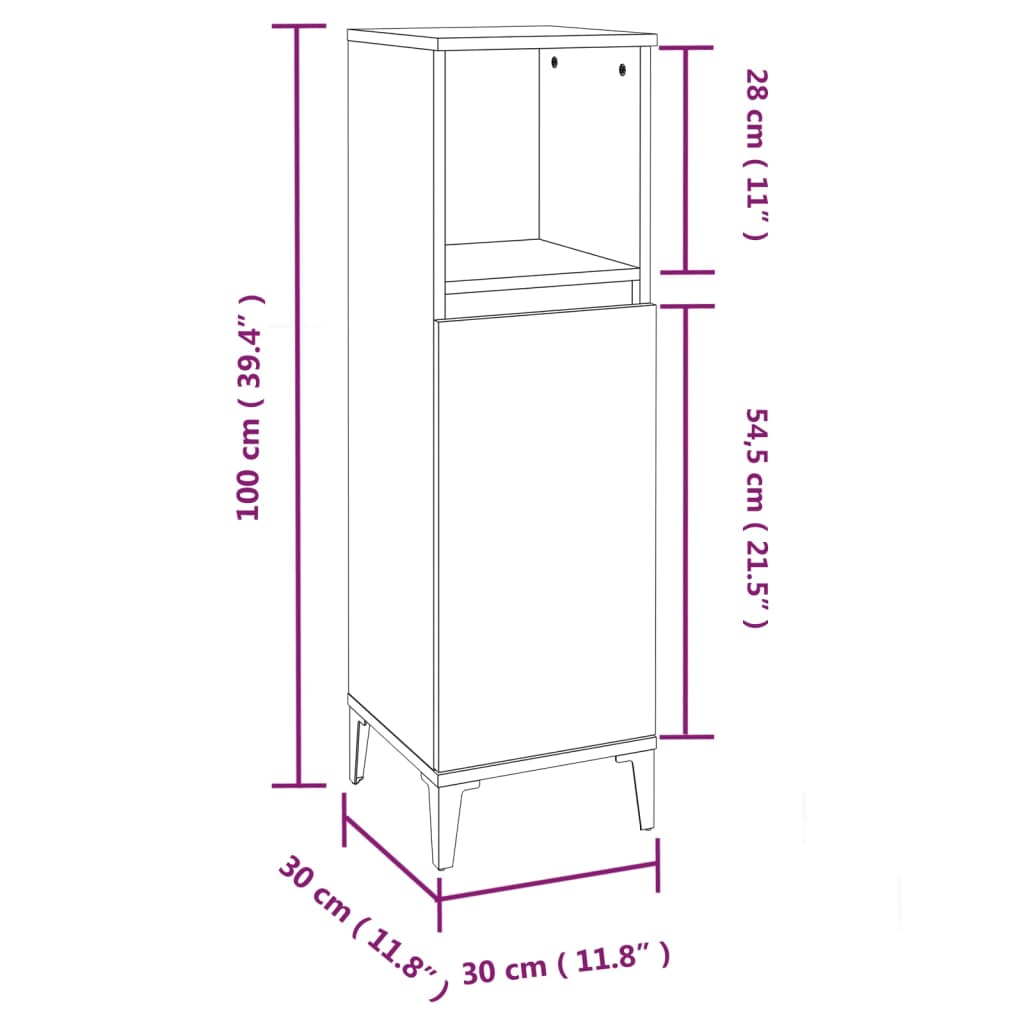 Ensemble de meubles de salle de bain 3 pcs Sonoma gris