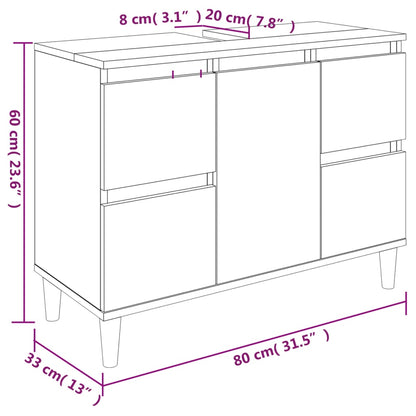 Ensemble de meubles de salle de bain 3 pcs gris béton