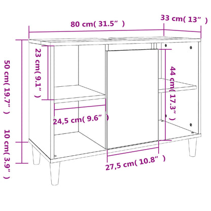 Ensemble de meubles de salle de bain 3 pcs gris béton