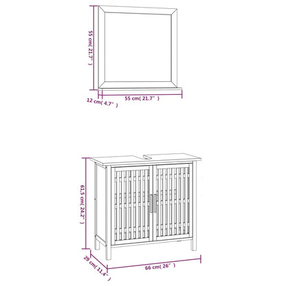 Ensemble de meubles de salle de bain 2 pcs Bois massif de noyer