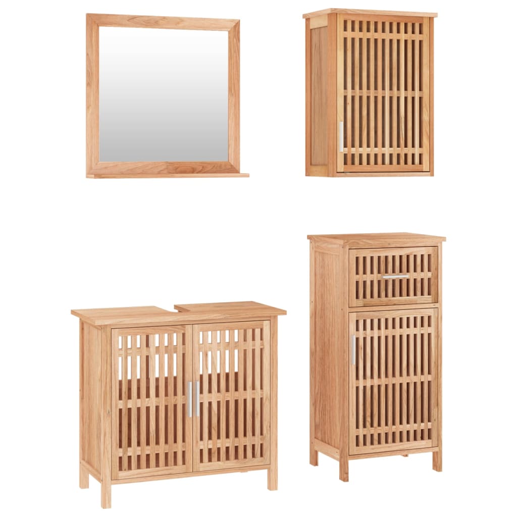 Ensemble de meubles de salle de bain 4 pcs Bois massif de noyer