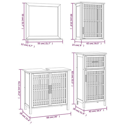 Ensemble de meubles de salle de bain 4 pcs Bois massif de noyer