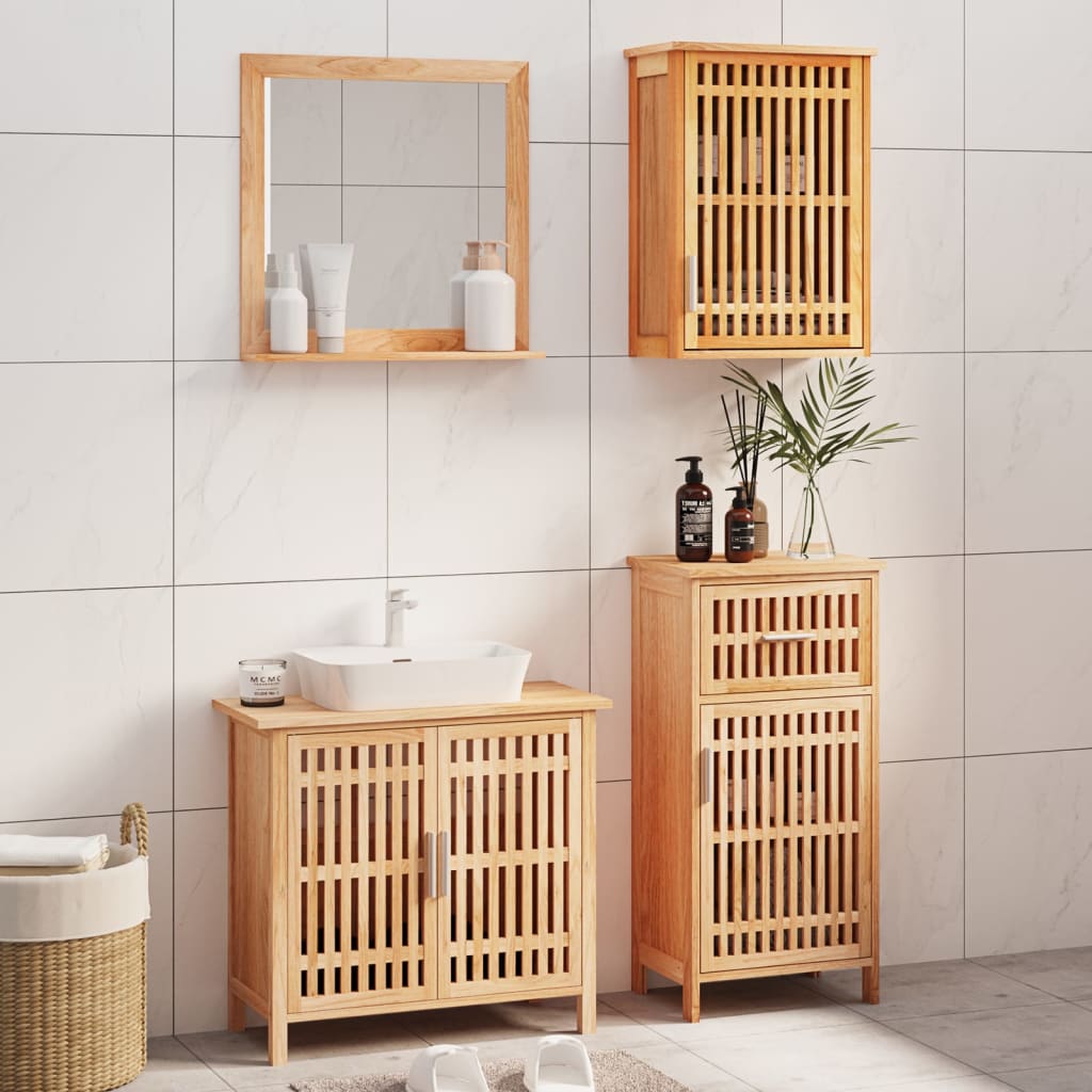 Ensemble de meubles de salle de bain 4 pcs Bois massif de noyer