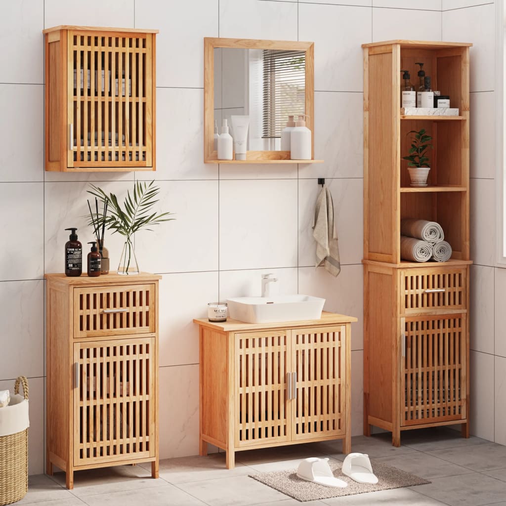 Ensemble de meubles de salle de bain 5 pcs bois massif de noyer