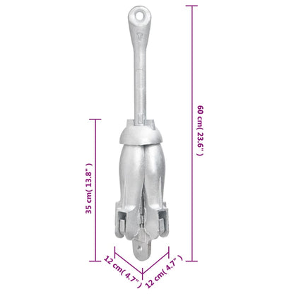 Ancre pliable argenté 8 kg fonte galvanisée à chaud