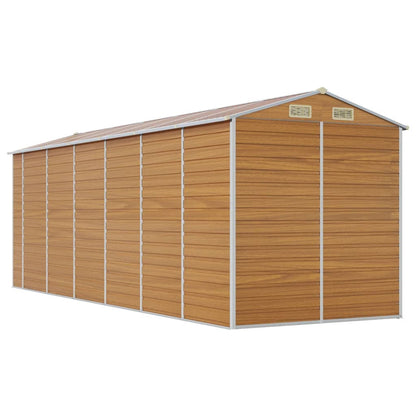 Abri de jardin marron clair 191x555x198 cm acier galvanisé