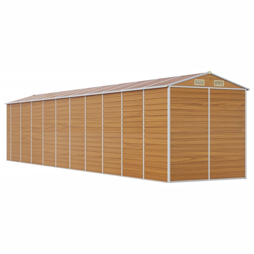 Abri de jardin marron clair 191x895x198 cm acier galvanisé