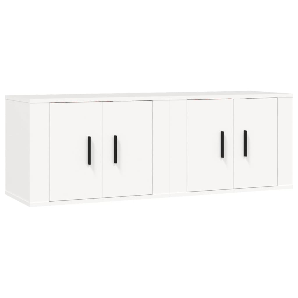 Meubles TV muraux 2 pcs blanc 57x34,5x40 cm