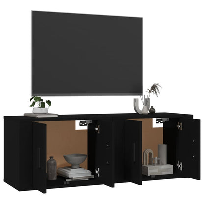 Meubles TV muraux 2 pcs noir 57x34,5x40 cm