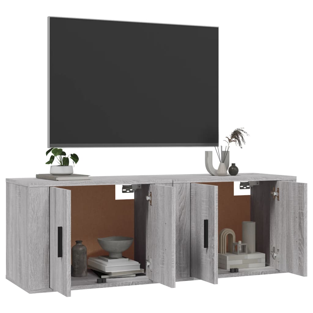 Meubles TV muraux 2 pcs sonoma gris 57x34,5x40 cm