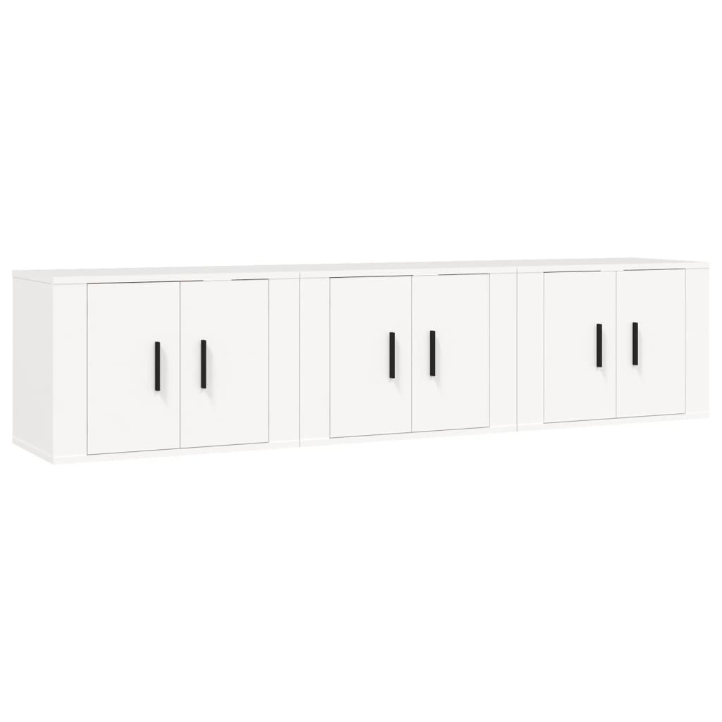 Meubles TV muraux 3 pcs blanc 57x34,5x40 cm