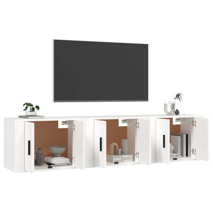 Meubles TV muraux 3 pcs blanc 57x34,5x40 cm