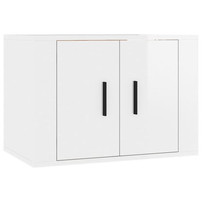 Meubles TV muraux 3 pcs blanc brillant 57x34,5x40 cm