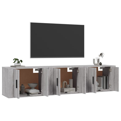 Meubles TV muraux 3 pcs sonoma gris 57x34,5x40 cm