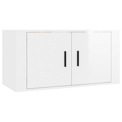 Meubles TV muraux 2 pcs blanc brillant 80x34,5x40 cm