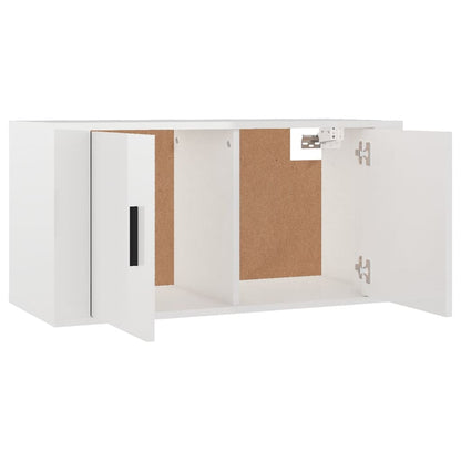 Meubles TV muraux 2 pcs blanc brillant 80x34,5x40 cm