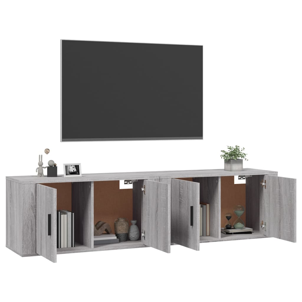 Meubles TV muraux 2 pcs sonoma gris 80x34,5x40 cm