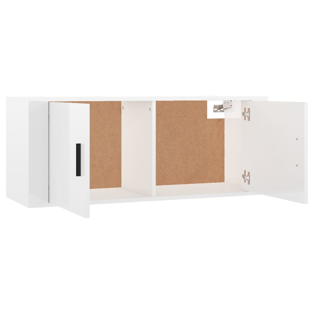 Meubles TV muraux 2 pcs blanc brillant 100x34,5x40 cm