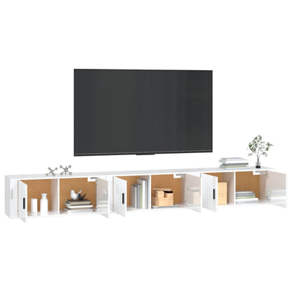 Meubles TV muraux 3 pcs blanc brillant 100x34,5x40 cm