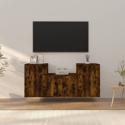 Ensemble de meubles TV 3 pcs Chêne fumé Bois d'ingénierie