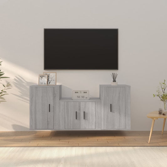 Ensemble de meubles TV 3 pcs Sonoma gris Bois d'ingénierie